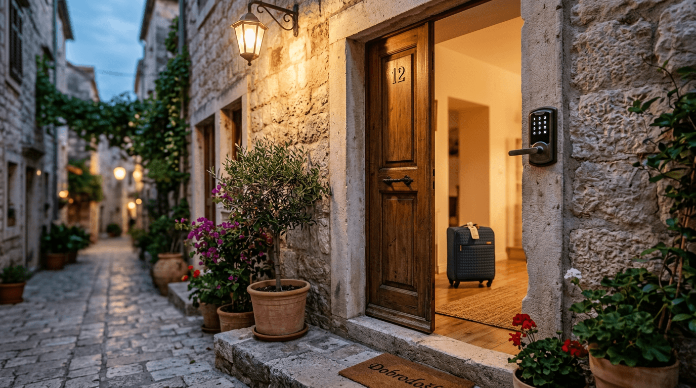 Ulaz u apartman za kratkoročni najam s pametnom bravom