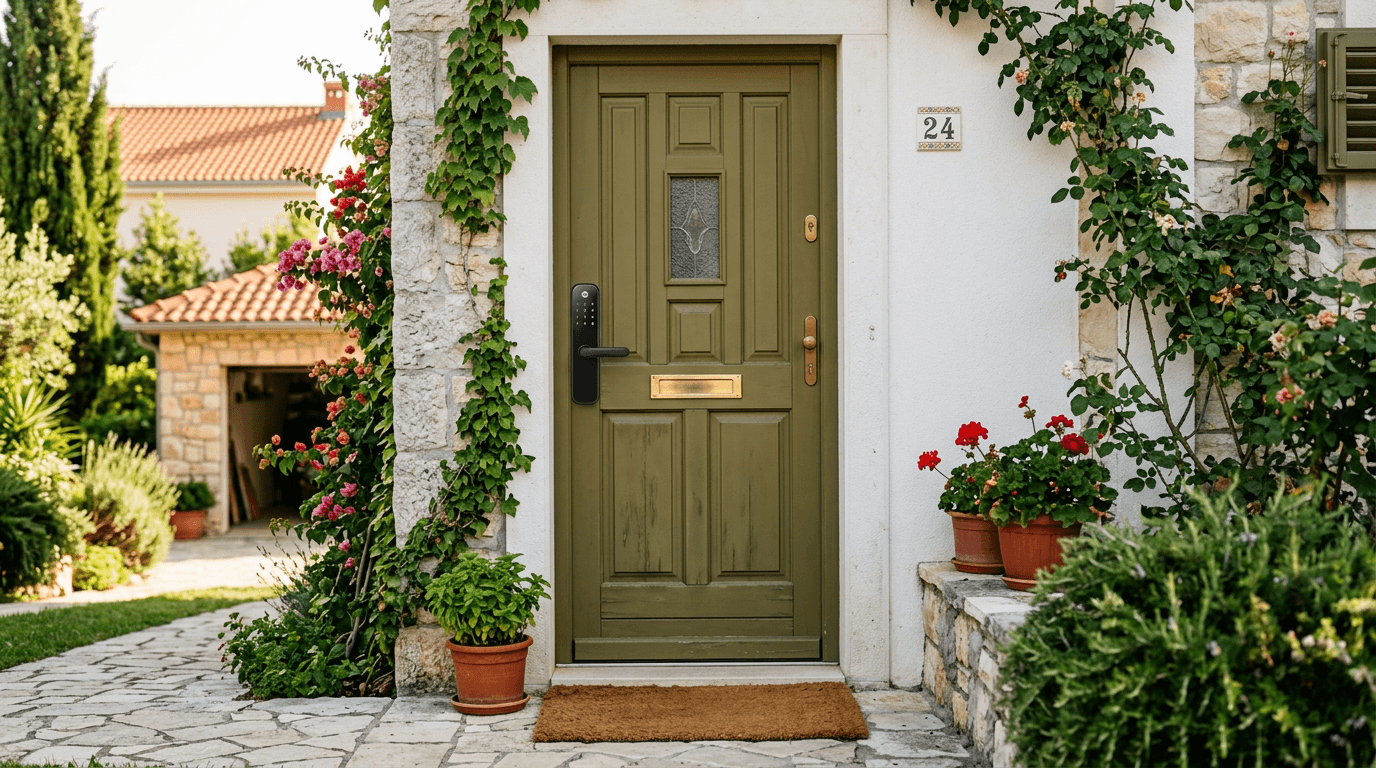 Obiteljska kuća s pametnom bravom na ulaznim vratima