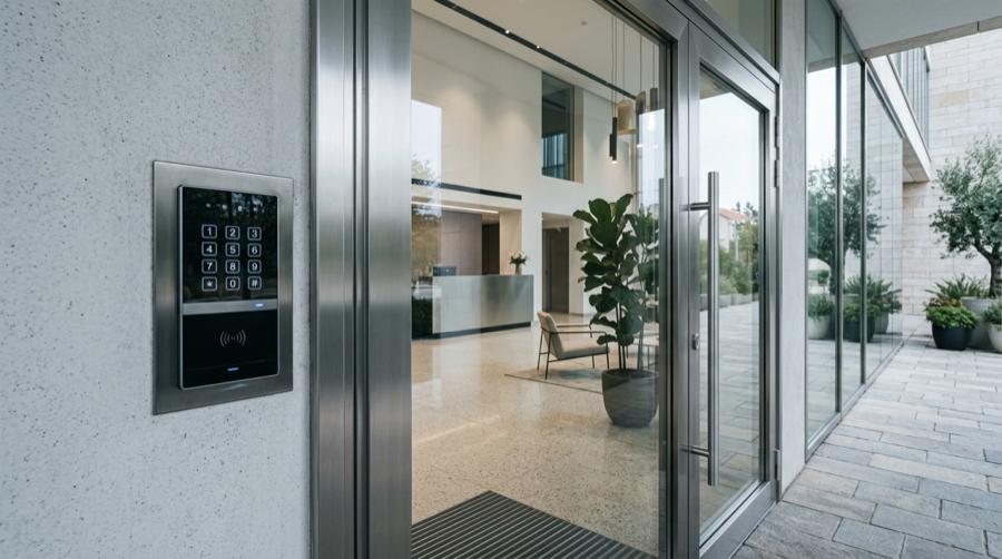 Sustav pristupa s tipkovnicom i čitačem na ulazu